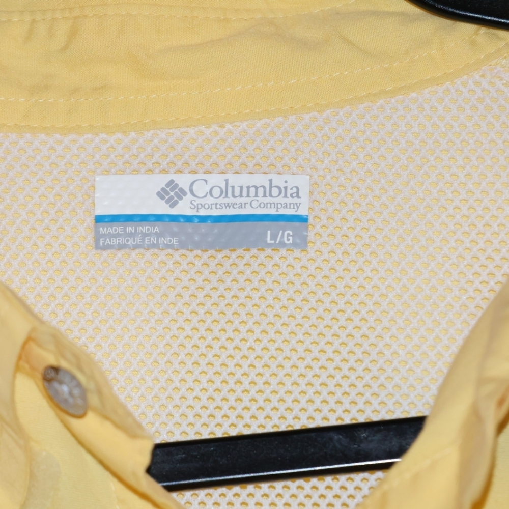 Columbia Men's PFG Bahama II Short Sleeve Buttery Yellow Fishing Shirt. - Picture 5 of 10